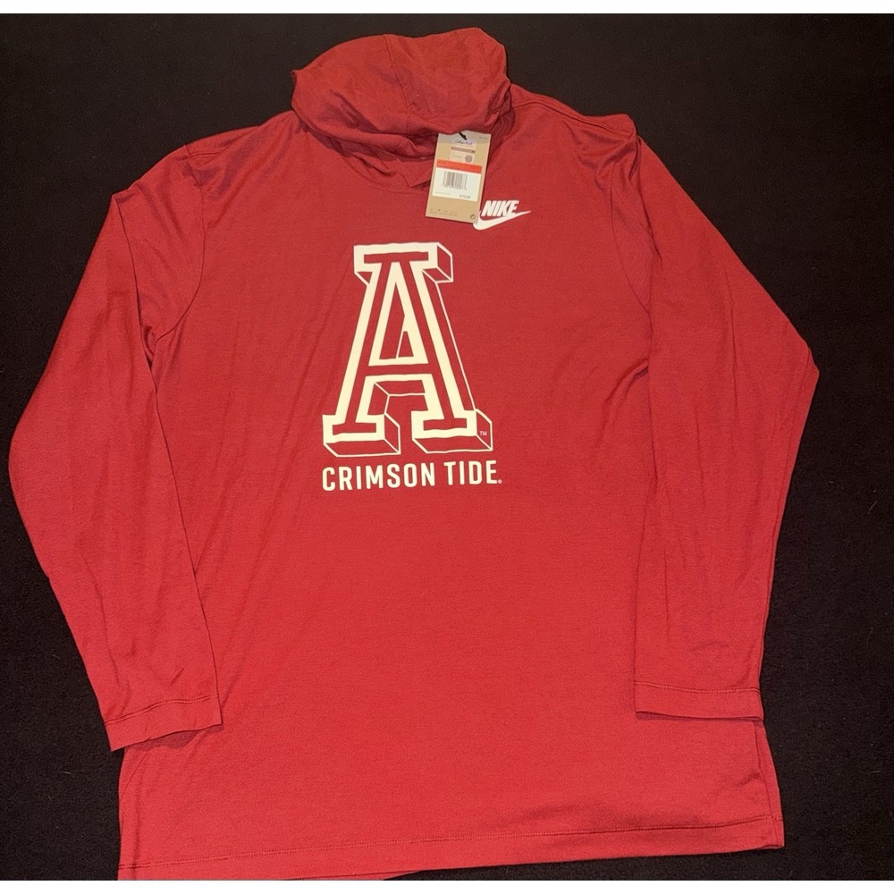 Alabama Crimson Tide Nike Lightweight Hooded Shirt Mens Size Large NWT